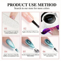 YICKYUE - 1-16pcs TC Summer Popular Refreshing Colorful Bubble Water Cat Eye Gel Nail Polish Super Glitter Glass Bead Nail Salon Nail Art