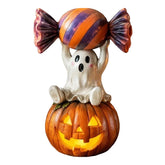 YICKYUE - New Cute Candy Ghost Resin Statue Desktop Ornaments Crafts Siting Posture Home Decoration Accessories Halloween Party Gift