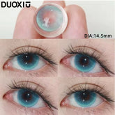 YICKYUE - 2pcs Color Contact Lenses Pupil Blue Nature High Quality Myopic Lens Green Eyes Beauty Makeup Lens Yearly Free Delivery