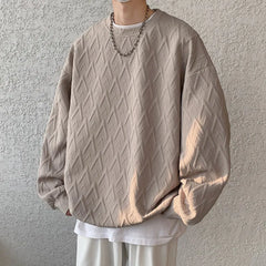 HEARUJOY - American Style Men's Crew Neck Sweatshirt Basic Pullover Harajuku Sweatshirt Long Sleeve T-shirt Fashion Men's Clothing 5XL