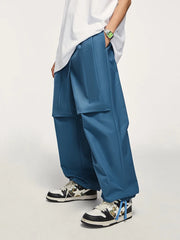 Hearujoy Parachute Waterproof Pants Man Blue Oversize Sweatpants Men's Sports Trousers Male Casual Japanese Streetwear Hip Hop