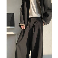 HEARUJOY - Suit Pants Men Society Mens Black Dress Pants Korean Loose Casual Wide Leg Pants Mens Office Formal Trousers Plus Size 5XL