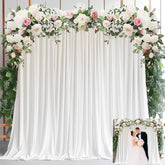 YICKYUE - White Backdrop Curtains For Parties - White Wedding Backdrop For Baby Shower Birthday Photo Home Party Curtains Backdrop 1 Panel