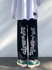 Hearujoy Hip Hop Gothic Black Jogging Sweatpants Men Oversize Y2K Grunge Kpop Baggy Trousers Harajuku Graphic Sports Pants Male