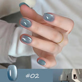 YICKYUE - WS 4-Color Spring Summer Nails Ice Transparent Blue Glass Bead Cat Eye Gel Nail Polish Popular Whitening Versatile Upgrade Gel