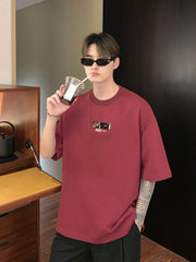 Hearujoy Fashion Korean Summer New Short Sleeve T-shirt Personalized Fashion Round Collar Loose Male Black White T-shirts