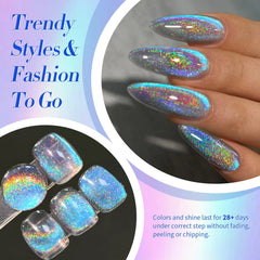 YICKYUE - 15ml Lasers Glitter Cat Magnetic Gel Nail Polish Rainbow Glass Bead Shining Glitter Soak Off UV LED Varnish