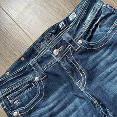 Hearujoy American Harajuku Gothic Y2K Heavy Industry Washed Blue Embroidered Pattern Jeans Women's Autumn Street Trend Slim Flared Jeans
