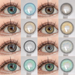 YICKYUE - 1 Pair Color Contact Eye Color Lenses Makeup Natural Brown Lens Cosmetics Gray Eyes Lenses Woman Makeup Blue Beauty Con