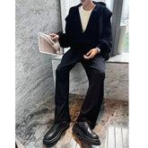 Hearujoy 2024 Autumn V-neck Coat Trendy Handsome Set Casual Loose Heavy Weight Hooded sweatshirt Set Fashionable Outdressing tracksuits