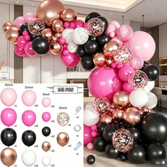 YICKYUE - 141pcs Premium Balloon Garland Arch Kit Shiny Chrome Latex Balloons for Bridal Shower Bachelorette Birthday Party Wedding Decor