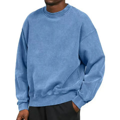 HEARUJOY - Spring Autumn Men's High-quality Cotton Sweatshirt Hoodie New Tees Retro Fashion Casual Street Sports Solid Oversized Loose Top