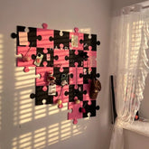 YICKYUE - Korean Style Felt Puzzle Wall Sticker Living Room Wall Decor 3D Self-adhesive Sticker Photo Background Wall Home Decoration