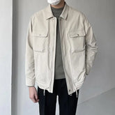 HEARUJOY - Lapel men's spring and autumn casual workwear Korean style fashion black short