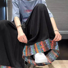 HEARUJOY - Mens Skirt Pants Ethnic Style Y2k Casual Pants Spring Fashion Youth All-Match Hakama Wide-Leg Pants Men'S Clothing 2025 New
