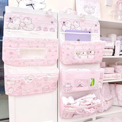 YICKYUE - Cute Hanging Storage Bag No-Drill Large Capacity Dormitory Bedroom Living Room Storage For Miscellaneous Items Hanging Basket