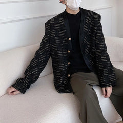 Hearujoy Mens Contrast Color Casual Jacket Autumn Winter Genderless Fashion Youth Trend French Retro Simple Elegant Loose Jacket Unisex