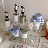 YICKYUE - stainless steel kitchen rack, multi-functional storage shelf, suitable for spices, jars and bathroom supplies, desktop organizer