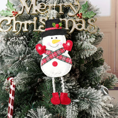 YICKYUE - Christmas Long-Legged Decorative Ornaments Featuring Santa Claus, Snowman, Reindeer, And Penguin Design For Hanging On Xmas Tree