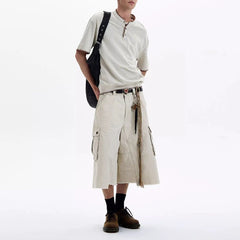 HEARUJOY - Summer New Men's Short-Sleeved Shirt American Vintage Fashion Trend Unisex Loose Casual Simple Breathable Niche Men's Tops