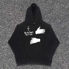 Hearujoy Y2K Gothic 100% Cotton Retro Hoodie Fall And Winter Plush Oversized Hoodie Quality Cotton Hip-Hop Comfortable Unisex Sweatshirt