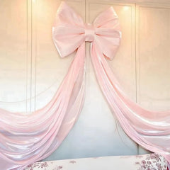 YICKYUE - 1pc Giant Pink Bow Party Decoration, Elegant Festival Event Decoration Polyester Pendant Suitable for Weddings and Celebrations
