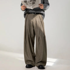 HEARUJOY - Pleated Design Men's Autumn Casual Pants