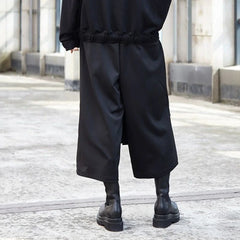 HEARUJOY - Y2k Samurai Pants Hakama Button Stitching Design Casual Pants Genderless Spring Streetwear Fashion Niche Trend Pants Unisex