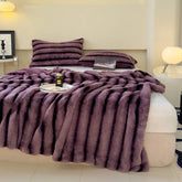 YICKYUE - Double Enlarged and Thickened Bedspreads Winter Warm Nordic Style Rabbit Like Velvet Blanket Non Shedding Close Fitting Quilt