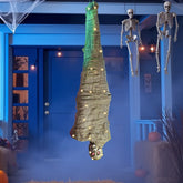 YICKYUE - 65" Halloween Decoration Cocoon Corpse Animated Hanging Dead Body Prop Indoor Decor Corpses Skeleton Outdoor Decor with Full Body Lights and LED Eyes & Spooky Sound for Yard, Haunted House