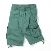HEARUJOY - Men Loose Cropped Pants Summer Cargo Short Men Fashion Casual Shorts Mens Military Cargo Pants Cotton Male Tactical Shorts