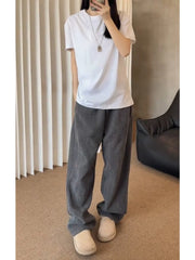 HEARUJOY - Cleanfit Men's Lazy Sle Wide Leg Straight Cut Pants Autumn Season Spor Sweatpants Knife Design American Casual Trousers
