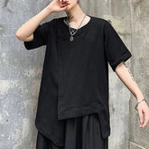 HEARUJOY - XS-4XL Mens T-Shirt Irregular Dark Style Cotton T-Shirt Summer Streetwear Y2k Fashion Campus Trend Top Men'S Clothing 2025 New
