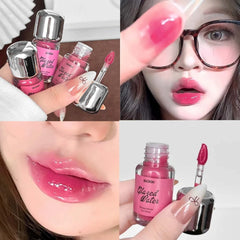 YICKYUE - Jelly Mirror Lip Gloss Hydrating Smoked Pink Peach Lip Glaze Clear Plumping Lips Lasting Non-sticky Water Light Lip Tint Makeup