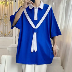 HEARUJOY - Polo Shirt Short-sleeved Men's Summer New Trendy Design Top Loose Half-sleeved Cotton T-shirt Men's T-shirt