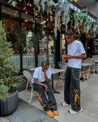 Hearujoy High Street Hip Hop New Black Denim Pants Y2k Goth Harajuku Men Clothing Ripped Baggy Jeans Casual Wide Leg Trousers Streetwear