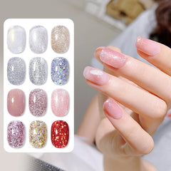 YICKYUE - 15ml Glitter Nail Gel Polish Pink White Soak Off UV LED Gel Varnish Manicure Nail Supplies DIY Nail Art Design