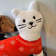 YICKYUE - Cute Irregular Cherry Cat Pillow, Soft Home Sofa Decor Cushion, Lovely Gift for Friends