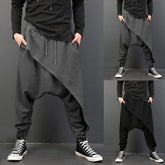 HEARUJOY - Breathable Straight Leg Sweatpants Men'S Yoga Casual Hem Color Solid Irregular Pants Hip Hop Loose Trousers Roupas Masculinas