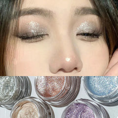YICKYUE - Glitter Eyeshadow Long Lasting Waterproof Eyeshadow Pearlescent Shimmer Body Highlighter Makeup Palette Glitter Eyeshadow Gel