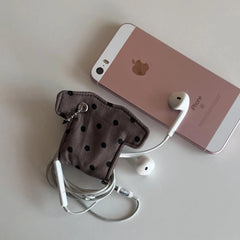 YICKYUE - Y2k Creative Clothing Shapes Earphone Storage Bag Data Cable Organizer INS Earphone Decoration Accessories Pendants Keychains