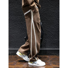 HEARUJOY - Spring Autumn Fashion Elastic Waist Striped Casual Men's Clothing Straight Loose Pocket High Waist Drawstring Trend Cargo Pants
