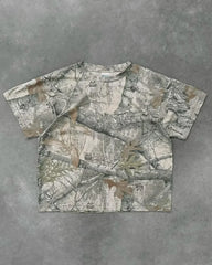 Hearujoy Y2k retro tops branches camouflage print pattern T-shirt Harajuku goth men and women summer T-shirt casual street wear