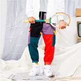 HEARUJOY - Contrast Color Patchwork Corduroy Pants Men Oversized Loose casual Pencil Pants Hip Hop Trendy Fashion Trousers Streetwear