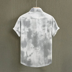 HEARUJOY - Men's Summer Short Sleeve Tie Dye Shirt Thin Beach Shirt Beach Men Clothing Turtle Neck Polo Shirt for Men Casual Top Tees