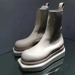 Hearujoy Chelsea Boots Women Shoes Thick Sole Platform Leather Ankle Boots Casual Knight Shoe New Designer Shoes for Men Motorcycle Boots