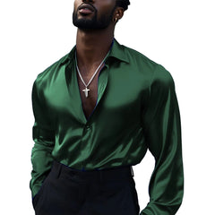 HEARUJOY - Business Shirt Casual Top Mens Retro Shirt 5 Spandex 95 Polyester Applicable Gender Men Daily Wear Holiday Attire