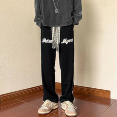 HEARUJOY - Wide-leg American Sweatpants Men's Spring Autumn Campus Casual Loose