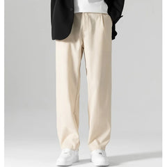 HEARUJOY - Autumn Men's Business Casual Suit Pants Summer Casual Long Wide Leg Dress Pants Men's Elastic Straight Office Formal Trousers