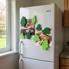 YICKYUE - 4pcs Creative Green Forest Tree Refrigerator Magnets Cute High Quality Wood Refrigerator Magnets Whiteboard Sticker Decorative